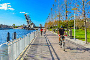 Picture of people enjoying Gulf Coast bike trails.